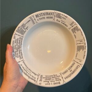 Pillivuyt Brasserie 9” Large Rim Soup Bowl, France